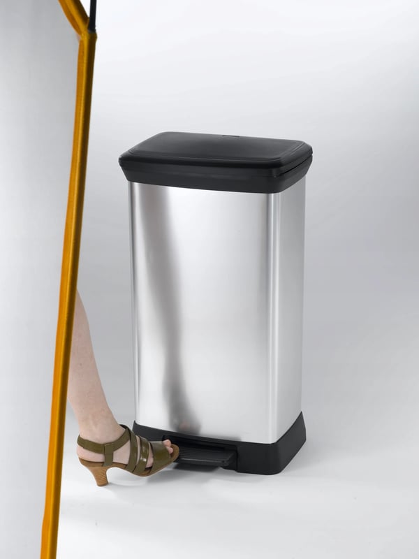 Affaldsspand - Pedalspand - Metal-look - 50 l