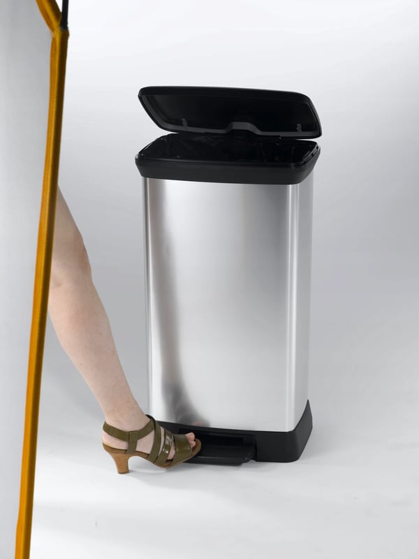 Affaldsspand - Pedalspand - Metal-look - 50 l
