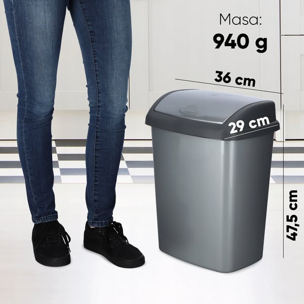 Skraldespand - Affaldsspand - 25 l Kapacitet - Grafitgrå