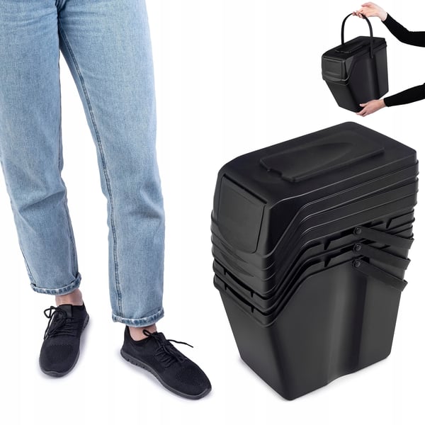 Soptunnor - Set för avfallssortering - 3-pack - 3×25 l