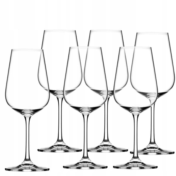 Vinglas - Sæt med 6 glas - 360 ml - Klart glas