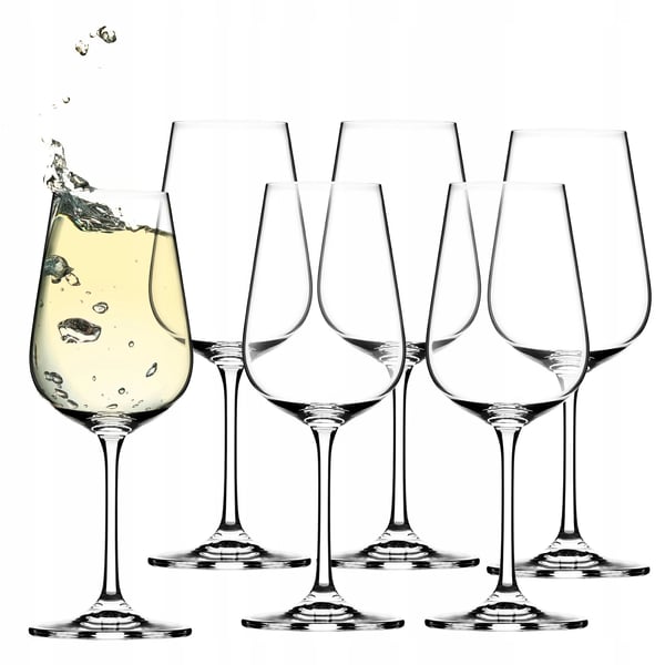 Vinglas - Sæt med 6 glas - 360 ml - Klart glas