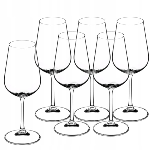 Vinglas - Sæt med 6 glas - 360 ml - Klart glas