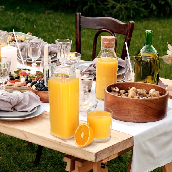 Kande og 6 glas sæt - Serveringssæt - Kande 1,1 l - Glas 360 ml - Til vand og juice - Sæt i 7 dele