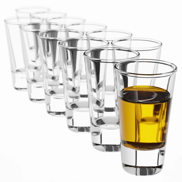 Shotglas & Likørglas - Sæt - 28 ml - 12 stk - FCM-certificeret - Til Vodka
