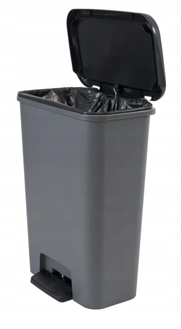 Soptunna/Avfallshink - Pedalhink - 50 L - Robust - Grå