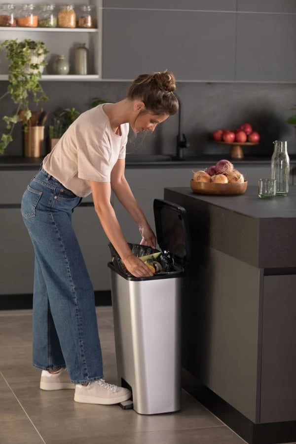 Skraldespand/Affaldsspand - Pedalspand - 50 L - Robust - Grå