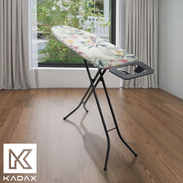 Strygebrætsbetræk - Strygebrætsovertræk - 127×46 cm - Blomstret Mønster - Blå