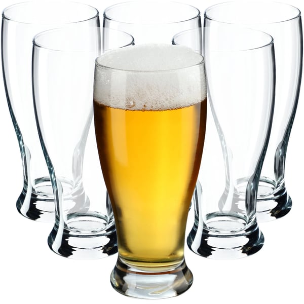 Ölsejdlar/ölglas - Set 6 st - 565 ml - Glas - Brun