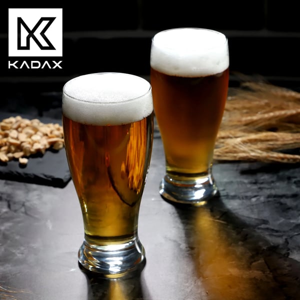 Ølkrus/ølglas - Sæt 6 stk - 565 ml - Glas - Brun