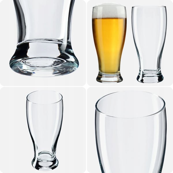 Ølkrus/ølglas - Sæt 6 stk - 565 ml - Glas - Brun