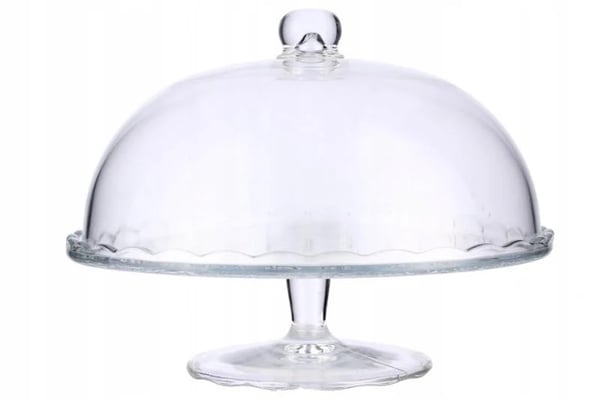 Kagefad med låg - Kagefad i glas - Diameter 29 cm - Rund - Med fod - Fødevaresikker