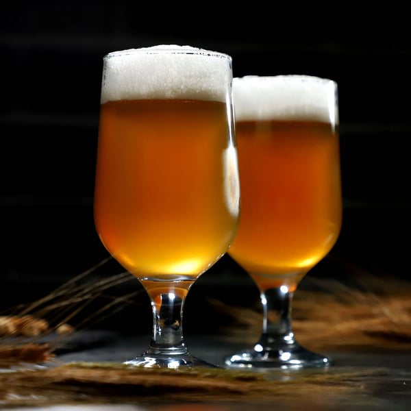 Ølglas - Pintglas - Volumen 385 ml - 6-pak - Fødevaresikker FCM - Brunt glas