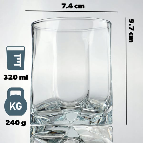 Whiskyglas - Tumbler - 320 ml - Sæt med 6 - Glas - Til whisky og drinks