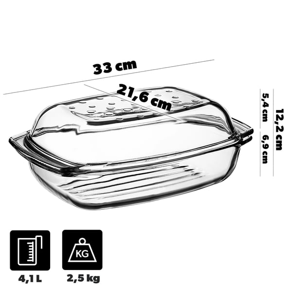 Ovnfast fad - Gratinfad - Med låg - 4,1 L - Keramik