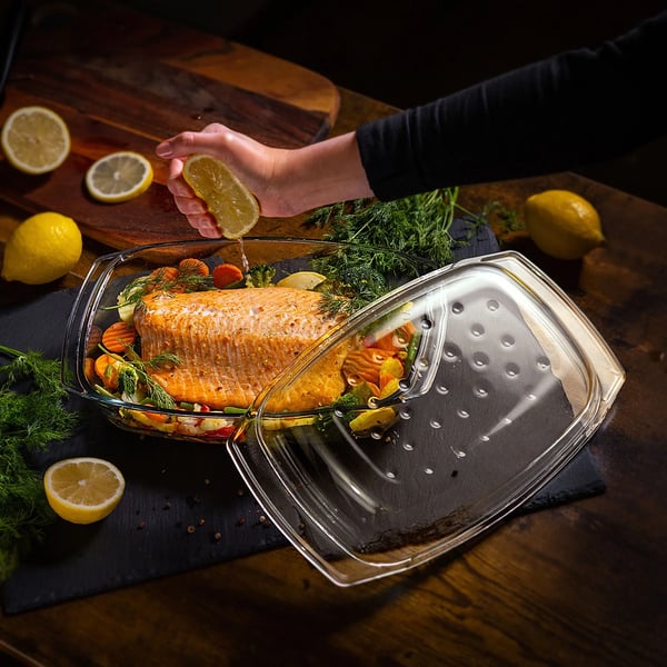 Ovnfast fad - Gratinfad - Med låg - 4,1 L - Keramik