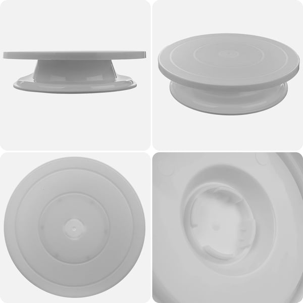 Kagefad - Kagedrejeskive - Glas - Rund - 28 cm - Fødevaregodkendt - Hvid