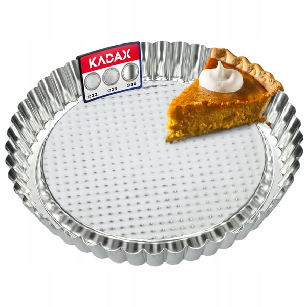 Bageform - Tærte-/Quicheform - Rund 22 cm - Metal - CE/EU-Certificeret