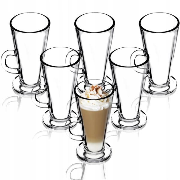 Latteglas - Kaffeglas - Sæt med 6 - 260 ml pr. glas