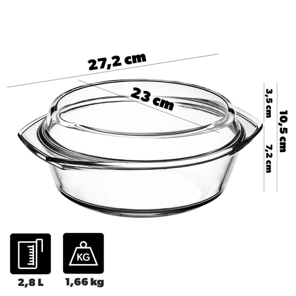 Ovnfad - Gratinfad - 2,8 l Kapacitet - Keramik - Rund - Ovnfast