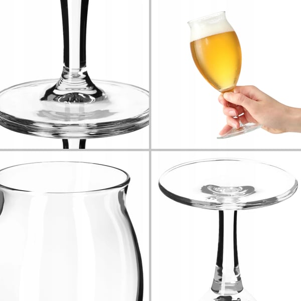 Ølglas - Pokalglas - Sæt 6 stk - 410 ml pr. glas - FCM-godkendt - Fremstillet i Polen