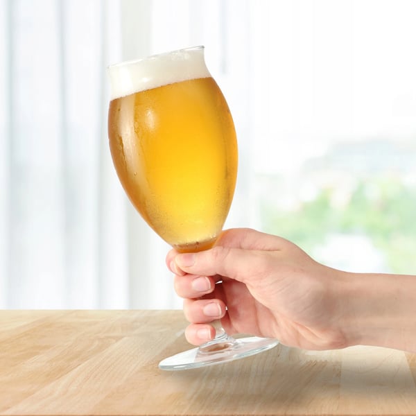 Ølglas - Pokalglas - Sæt 6 stk - 410 ml pr. glas - FCM-godkendt - Fremstillet i Polen