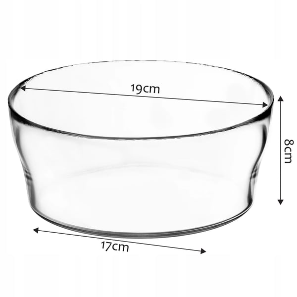 Glasskål - Salladsskål - Fruktskål - Diameter 19 cm - CE/EU-godkänd - Tillverkad i Polen
