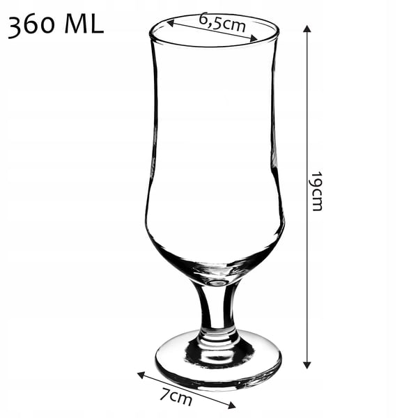Ølglas Sæt - Pintglas - 6 stk - 360 ml - FCM-certificerede - Fremstillet i Polen
