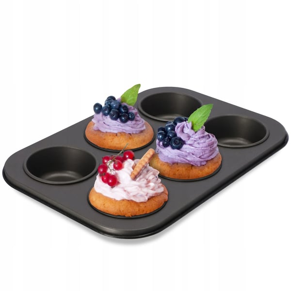 Muffinplade - Muffinform/Cupcakeform - Non-stick - Metal - CE/EU - Sølv
