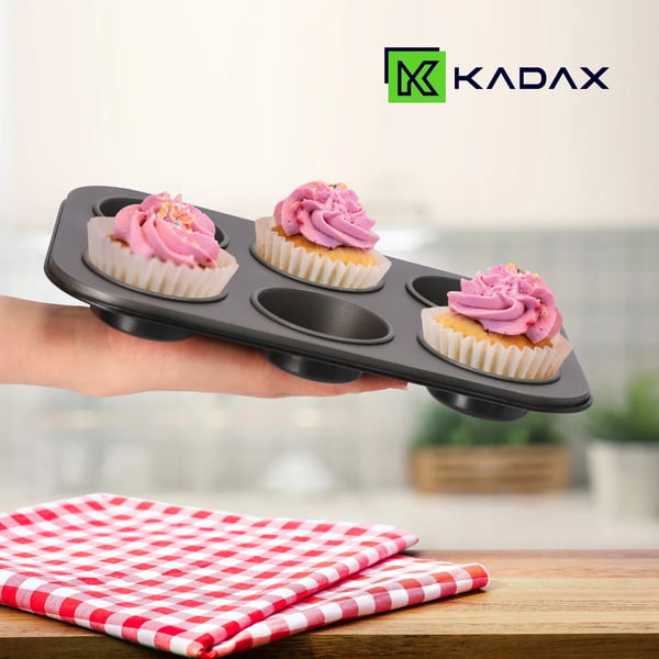 Muffinplade - Muffinform/Cupcakeform - Non-stick - Metal - CE/EU - Sølv