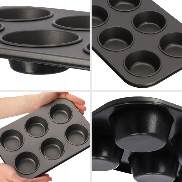 Muffinplade - Muffinform/Cupcakeform - Non-stick - Metal - CE/EU - Sølv