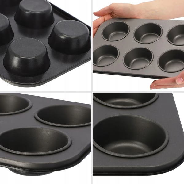 Muffinplade - Muffinform/Cupcakeform - Non-stick - Metal - CE/EU - Sølv