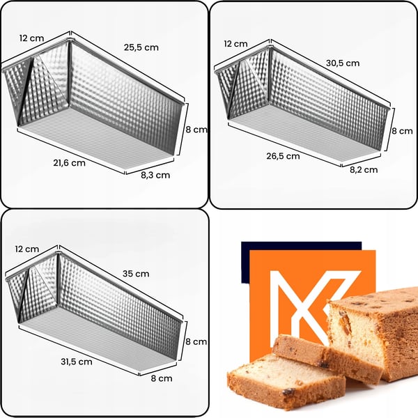 Bageformssæt - Kage- og brødforme - Metal - XXL - 3-pak - CE/EU-certificeret
