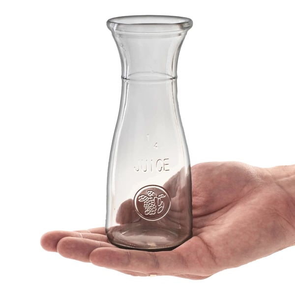 Glaskaraffel - Dekanter - 250 ml - Sæt med 2 stk - Til vand og lemonade - Fødevaresikker