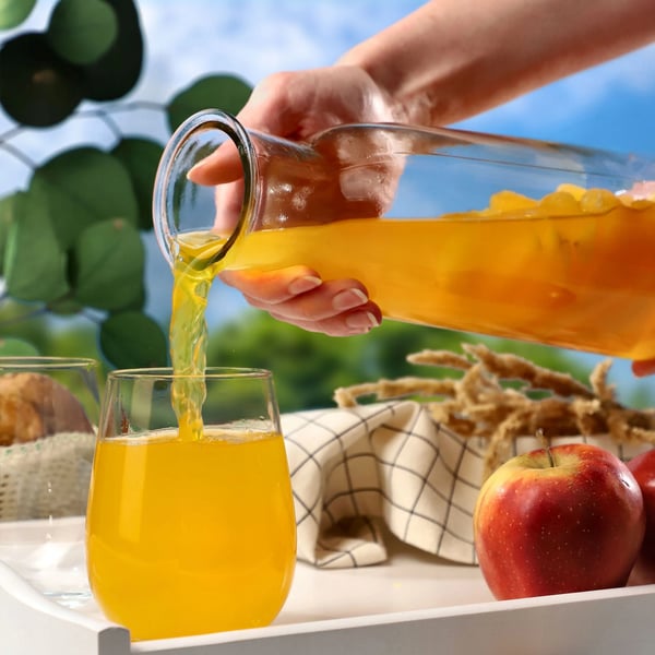 Glaskaraffel - Vand- og vinkaraffel - 1 liter - Med prop - FCM-godkendt