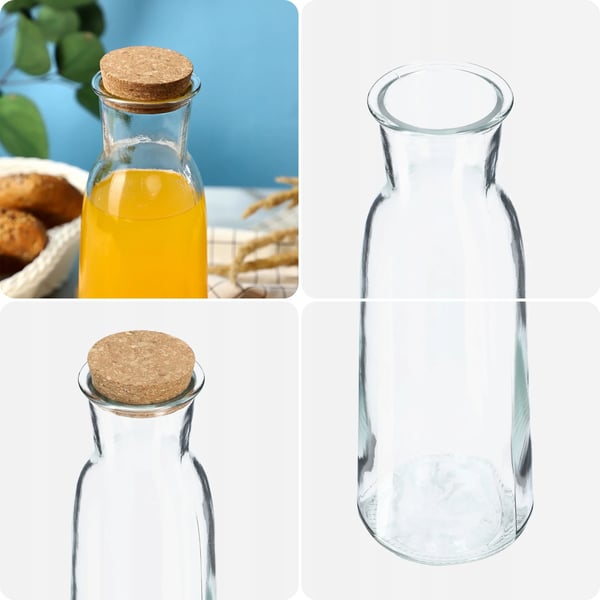 Glaskaraffel - Vand- og vinkaraffel - 1 liter - Med prop - FCM-godkendt