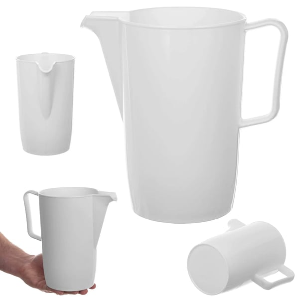 Plastkande - Serveringskande - 2 l - FCM-godkendt - Fødevaregodkendt - Hvid