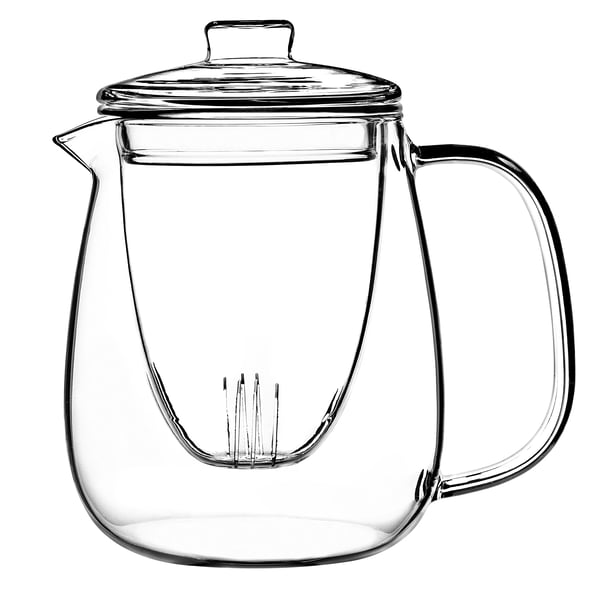 Glastekande - Tekande med si/infuser - 600 ml kapacitet - Til løs te og urtete - Fødevaresikker FCM