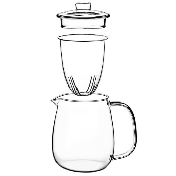 Glastekande - Tekande med si/infuser - 600 ml kapacitet - Til løs te og urtete - Fødevaresikker FCM