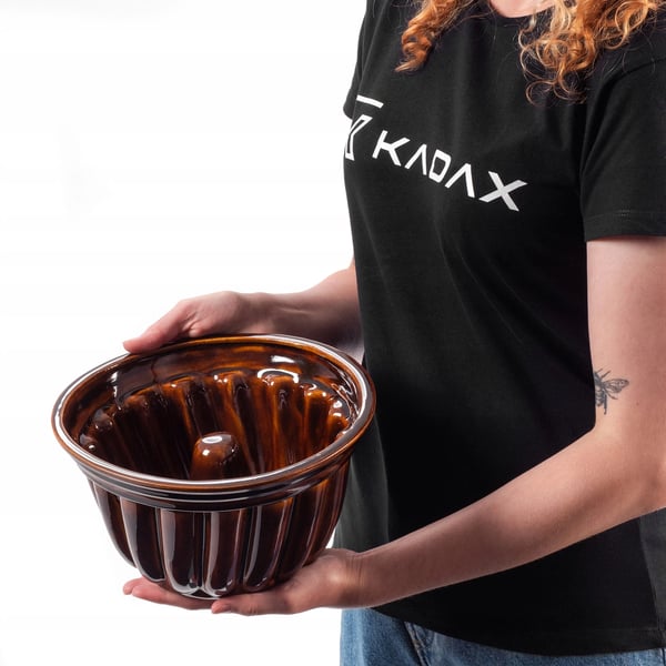 Bageform - Bundt/Krans kageform med rør - Metal - Brun