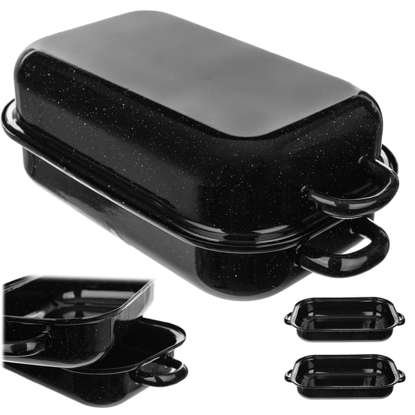 Ugnsform - Gratängform - Emaljerad metall - Rektangulär - 38 cm - Brun