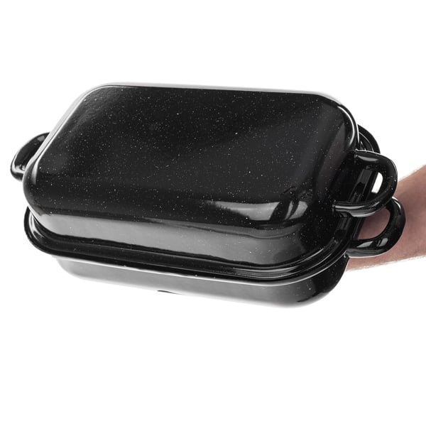 Ugnsform - Gratängform - Emaljerad metall - Rektangulär - 38 cm - Brun