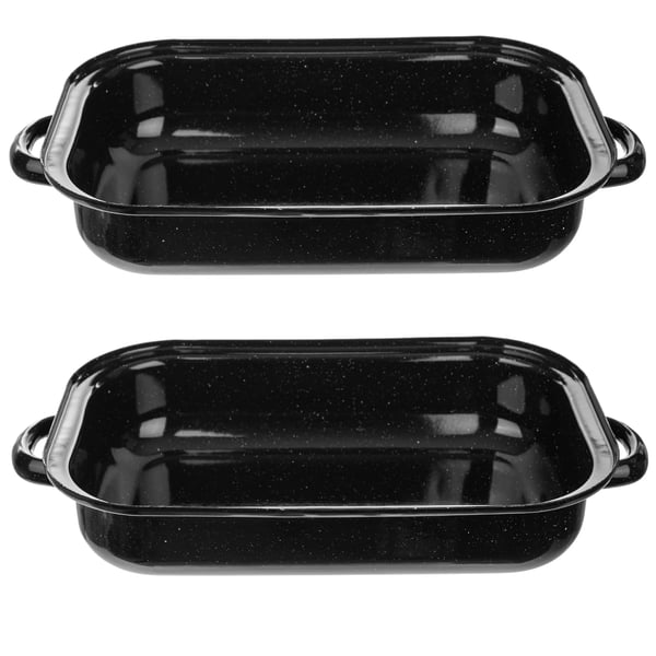 Ugnsform - Gratängform - Emaljerad metall - Rektangulär - 38 cm - Brun
