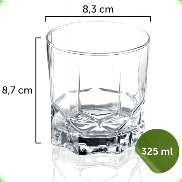 Drikkeglas - Sæt med 6 - 325 ml - Glas til juice og vand