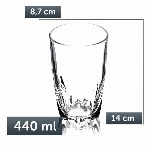 Dricksglas - Longdrinkglas/vattenglas - 440 ml - Set med 6