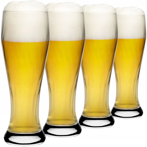 Ølkrus/Ølglas - Sæt af 4 - Kapacitet 665 ml - Glas - FCM-godkendt