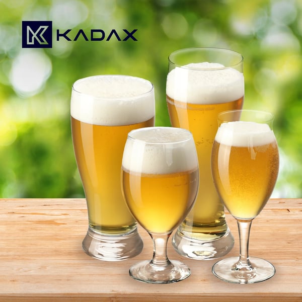 Ølkrus/Ølglas - Sæt af 4 - Kapacitet 665 ml - Glas - FCM-godkendt