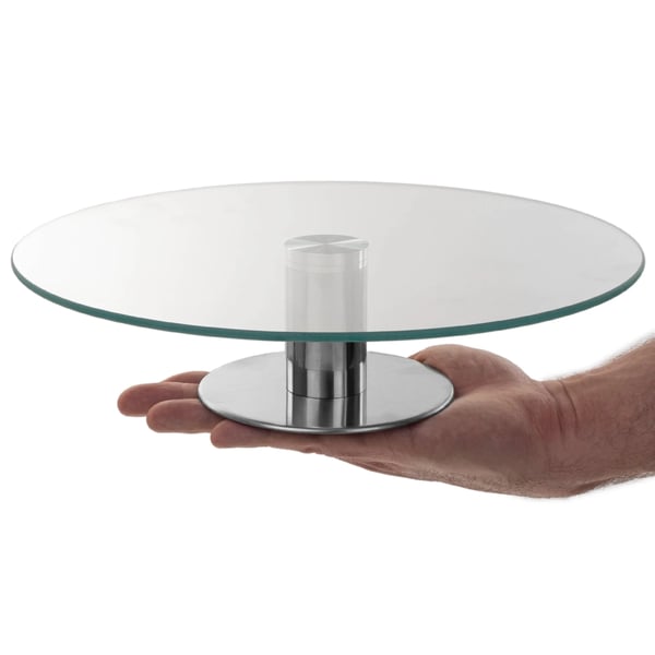 Drejeligt kagefad / drejeskive - Kagefad i glas - Diameter 28 cm - Rund - Fødevaregodkendt