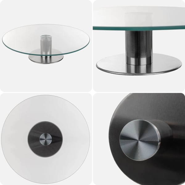 Drejeligt kagefad / drejeskive - Kagefad i glas - Diameter 28 cm - Rund - Fødevaregodkendt