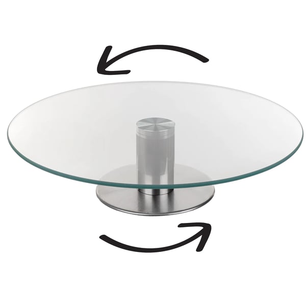 Drejeligt kagefad / drejeskive - Kagefad i glas - Diameter 28 cm - Rund - Fødevaregodkendt